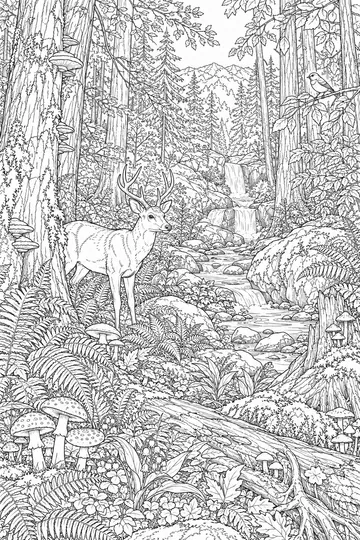 Deep Forest coloring page