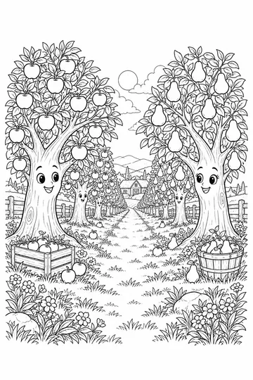 Orchard coloring page