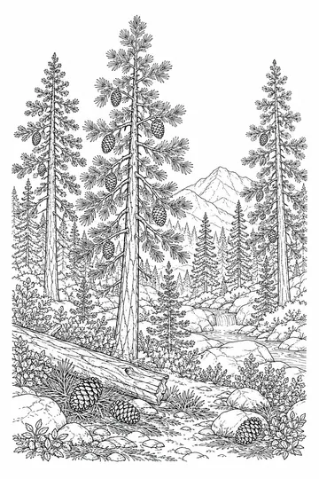 Pine Trees coloring page