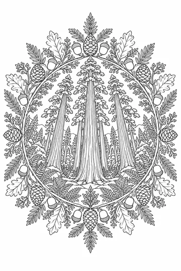 Redwoods Mandala coloring page
