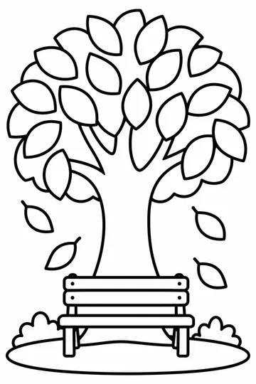 Big Autumn Tree coloring page