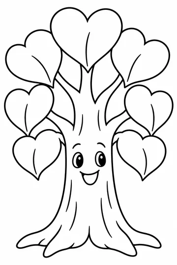 Heart Tree coloring page