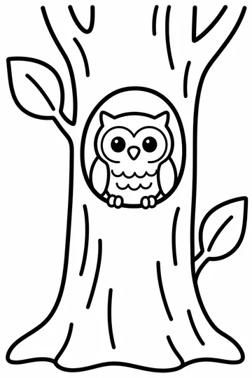 Owl in the Tree coloring page