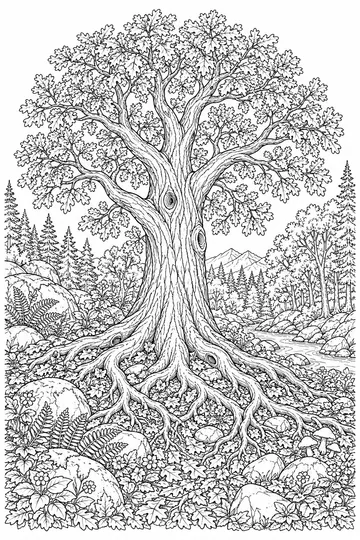 Tree Roots coloring page