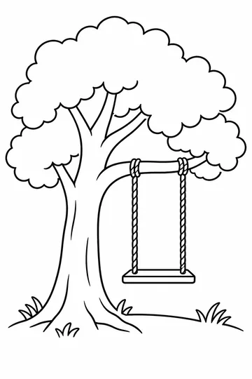 Tree Swing coloring page