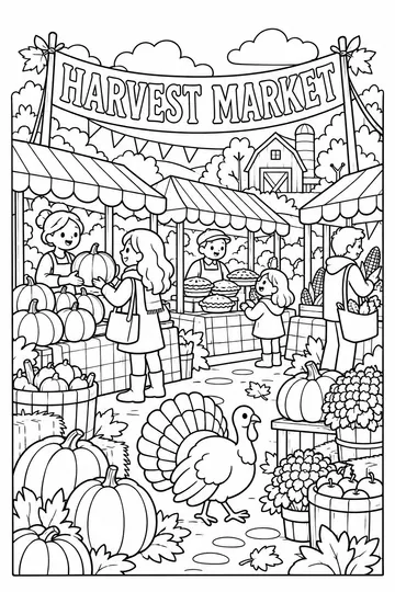 Harvest Market coloring page