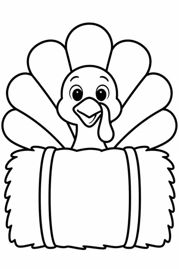 Turkey Hiding coloring page