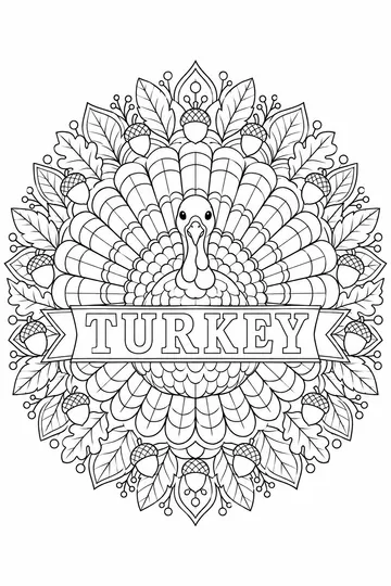 Turkey Mandala coloring page