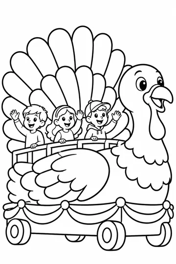Turkey Parade Float coloring page