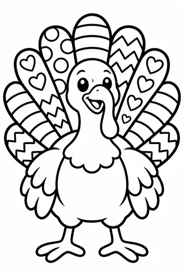 Patterned Turkey coloring page