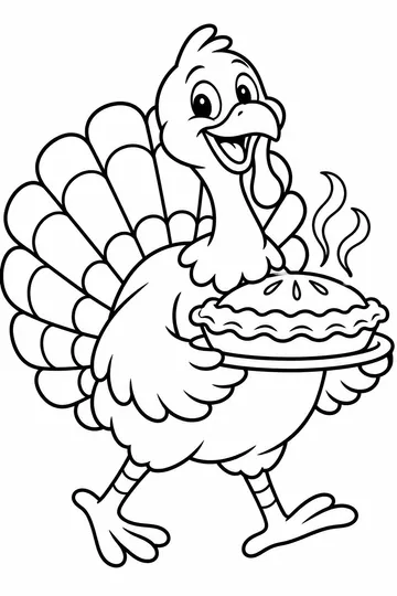 Turkey and Pie coloring page