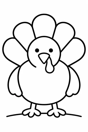 Round Turkey coloring page