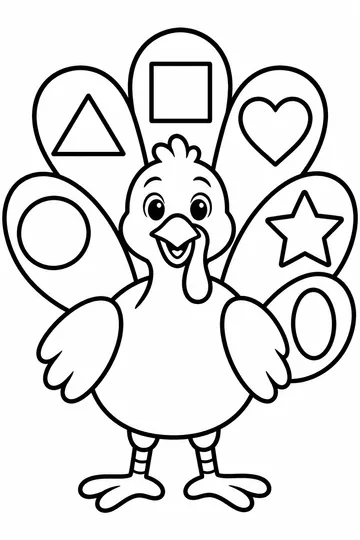 Shape Feather Turkey coloring page