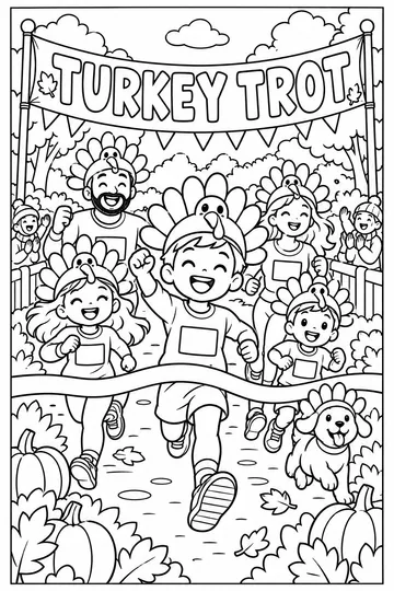 Turkey Trot Race coloring page