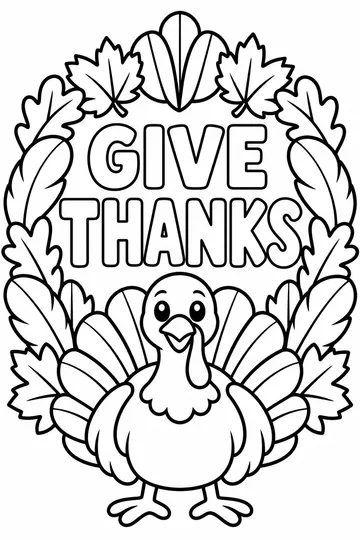 Turkey Wreath coloring page