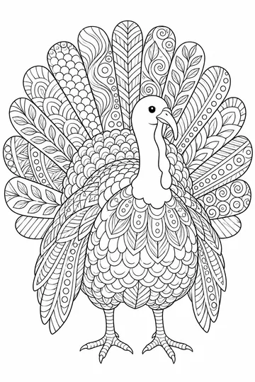 Zentangle Turkey Tail coloring page