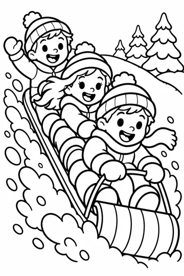 Sledding Hill coloring page