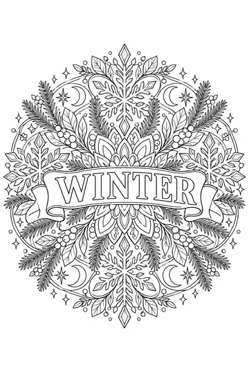 Snowflake Mandala coloring page